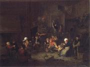 Jan Steen Merry Company in an inn. oil painting artist
